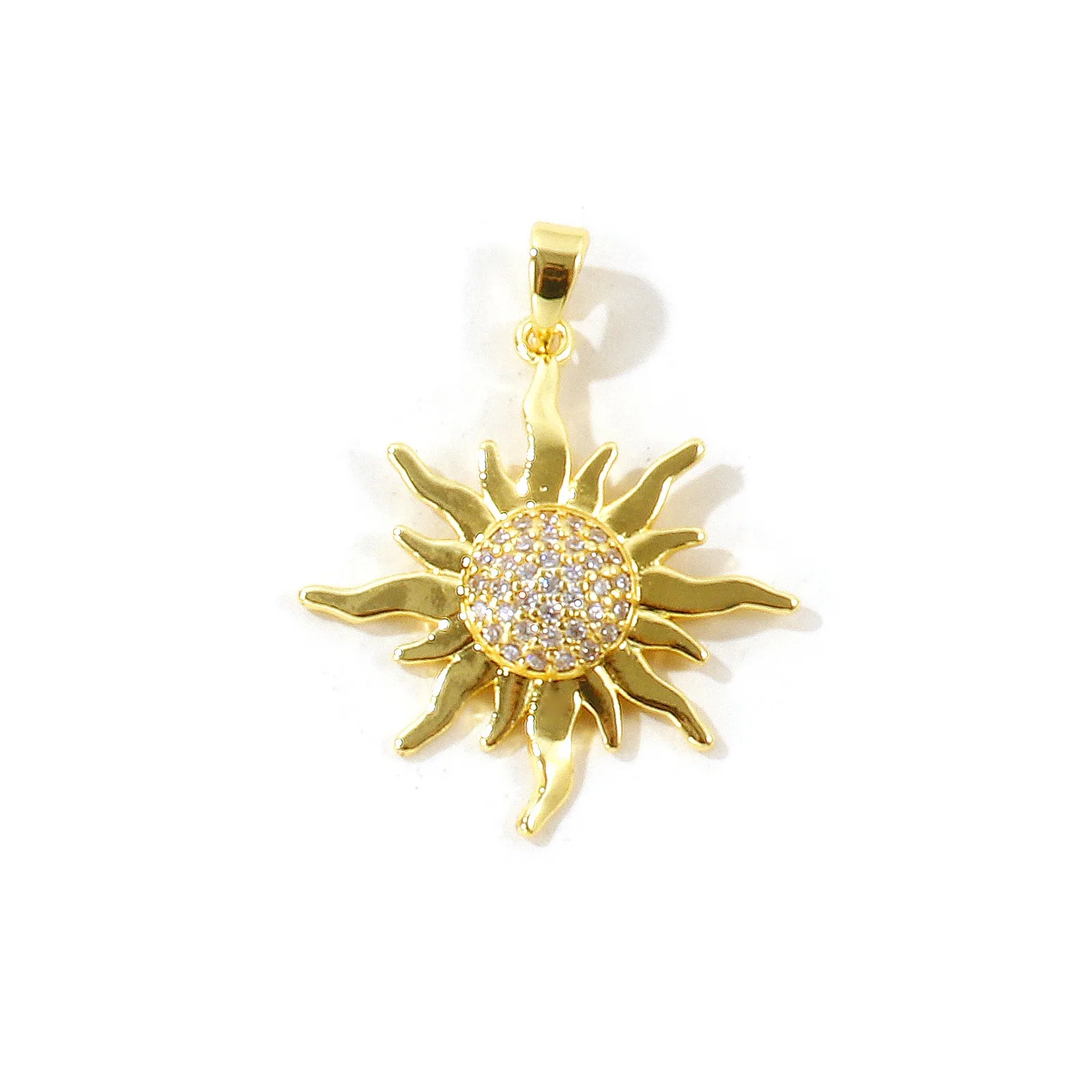 2 Stück Kubische Zirkonia Galaxie-Anhänger Sonne Stern Messing 18K Vergoldet Anhänger für DIY Halskette Armband Schmuckherstellung Großhandel – Detail 7