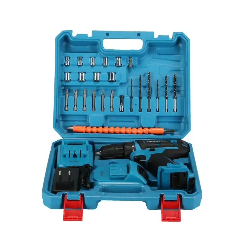 Kit de ferramentas de bateria de lítio 21v multiuso, conjunto de ferramentas elétricas, carregador, furadeira sem fio
