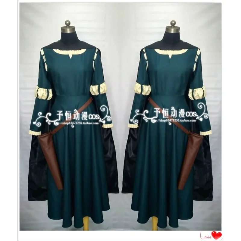 

Princess Merida Costume Cosplay for party dress+cape+quiver for women 11