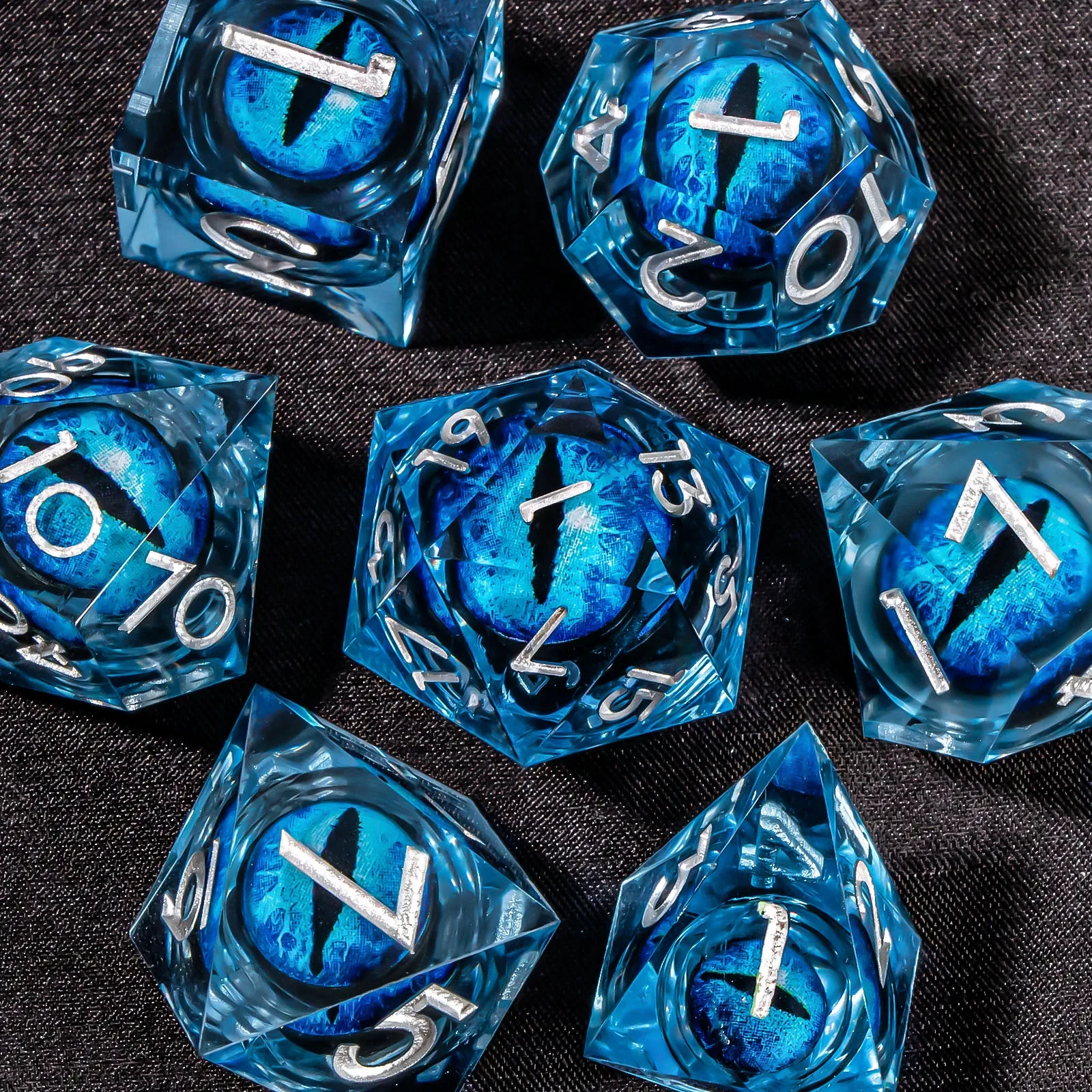 DND Liquid Core D & D dobbelstenen set, scherpe rand hars kerker en Dragon dobbelstenen, rollenspel, RPG D en D20, D12, D10, D8, D6, D4