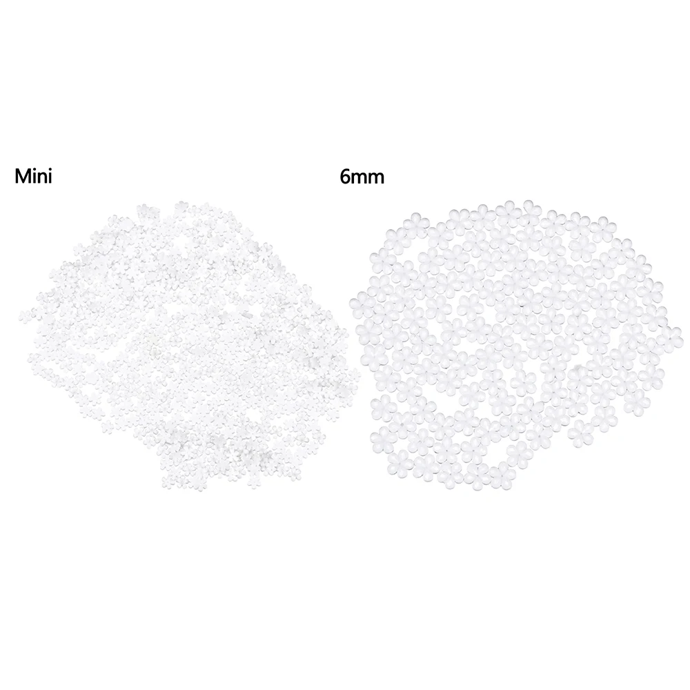 100/500pcs White Cute Flower Nail Beauty Rhinestones Nail Art Decoration Resin Drill