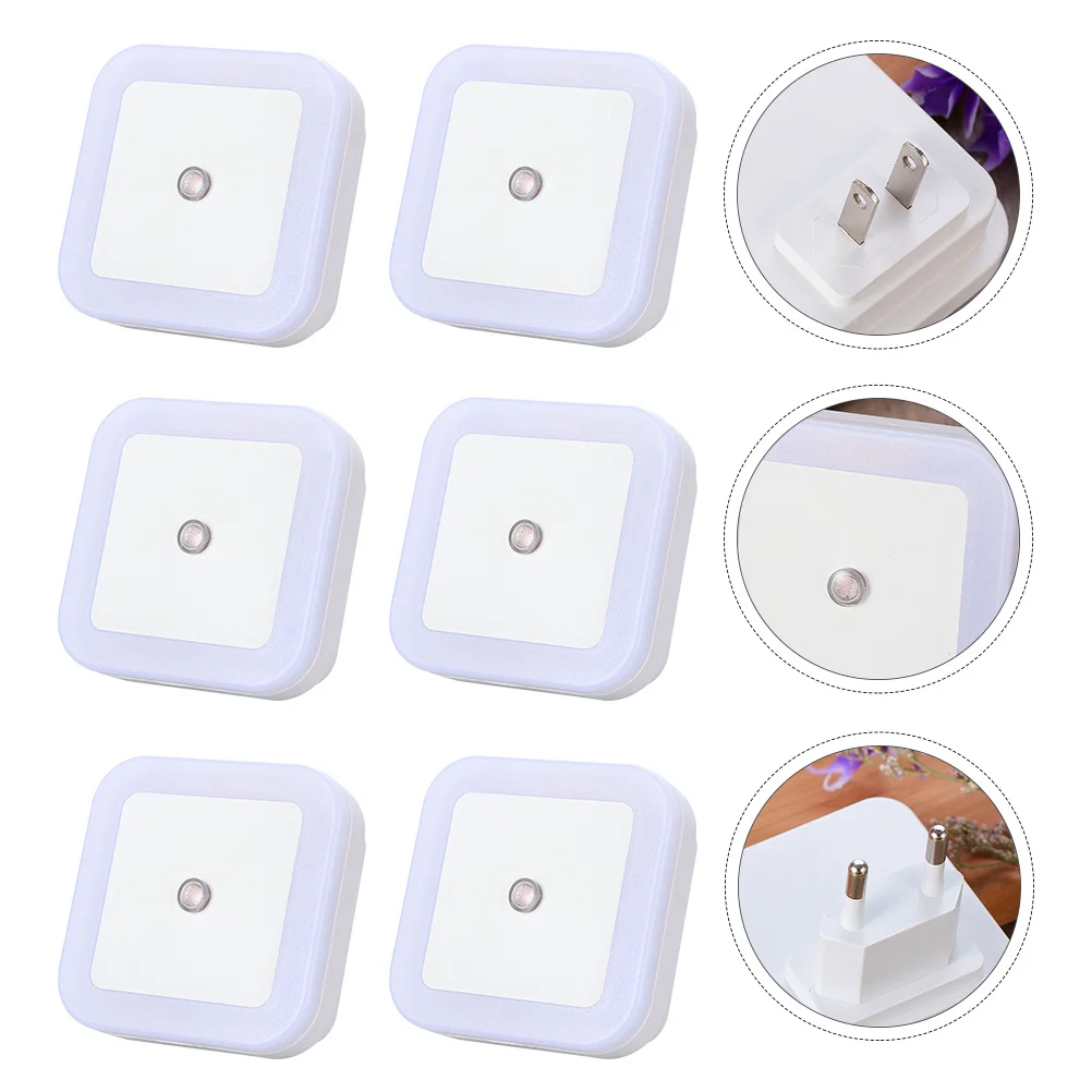 6 pezzi di luce notturna induttiva piccola lampada a LED con spina americana per il corridoio della camera da letto dei bambini sensore di accensione/spegnimento automatico regalo per la decorazione della casa