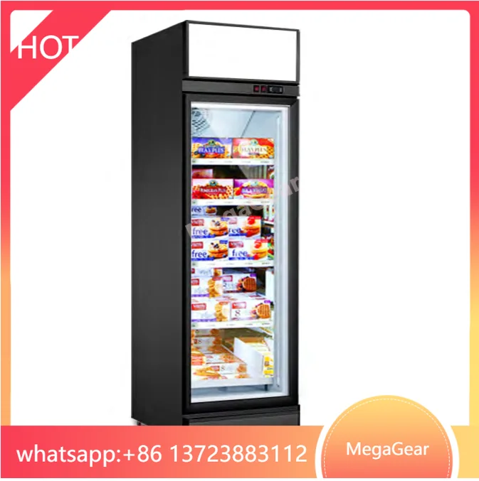 

Supermarket Ice Cream Display Cabinet Refrigerator Glass Door Fridge Commercial Upright Freezer