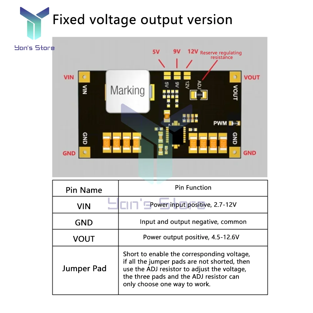 TPS61088 5V 9V 12V Adjustable Boost Step Up Board Module Switch Power Supply Module PWM/PFM 9A Current 1MHz Switching Frequency