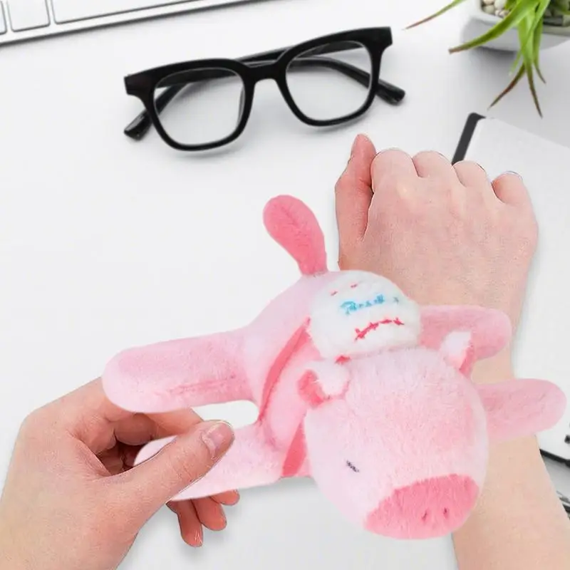 Animal Slap Bracelets For Kids Rotatable Tail Slapping Bracelets For Kids Capybara Plush Toy & Plush Animal Wrist For Outdoor