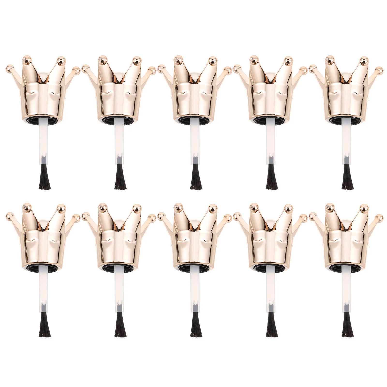 ฝาขวดน้ำยาทาเล็บ 10 ชิ้น แบบเปลี่ยนได้ ดูแลง่าย ดีไซน์รูปมงกุฎ สำหรับใช้ในบ้านและร้านทำเล็บ