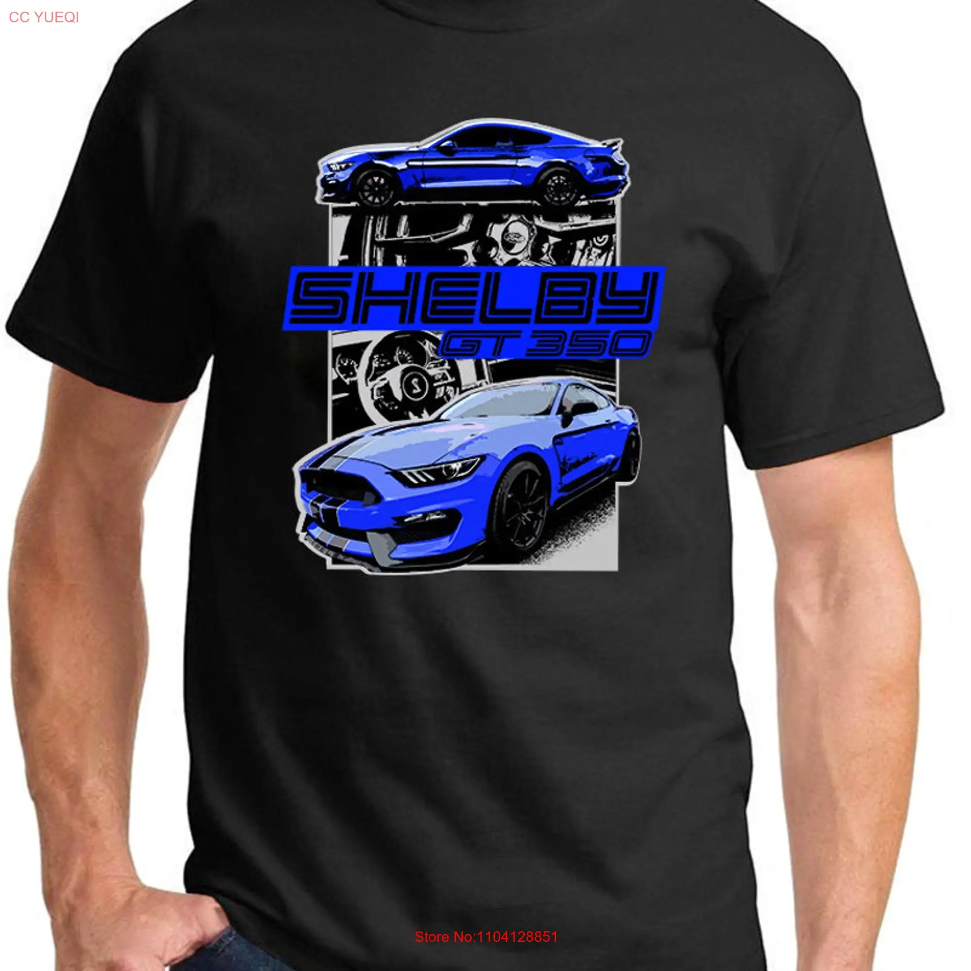 2016 20 Shelby GT350 Mustang Blue Car Full Color Design T Shirt long or short sleeves