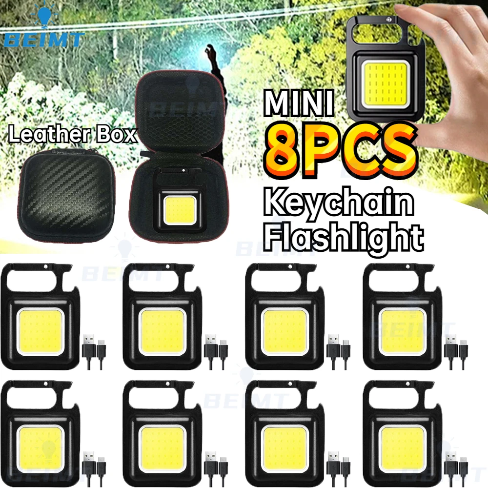 

Mini LED 1500LM Flashlight Work Light Portable Pocket Flashlight Keychains USB Rechargeable For Outdoor Camping Small Corkscrew