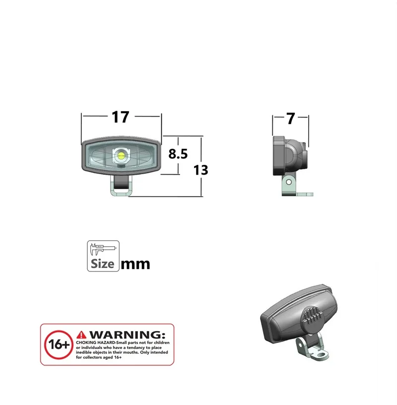 Foco de techo para camión RC 1/14, luz LED para Tamiya RC 1/14, accesorios para volquete de camión Tractor y piezas 1/12 Crawler TRX4 SCX10