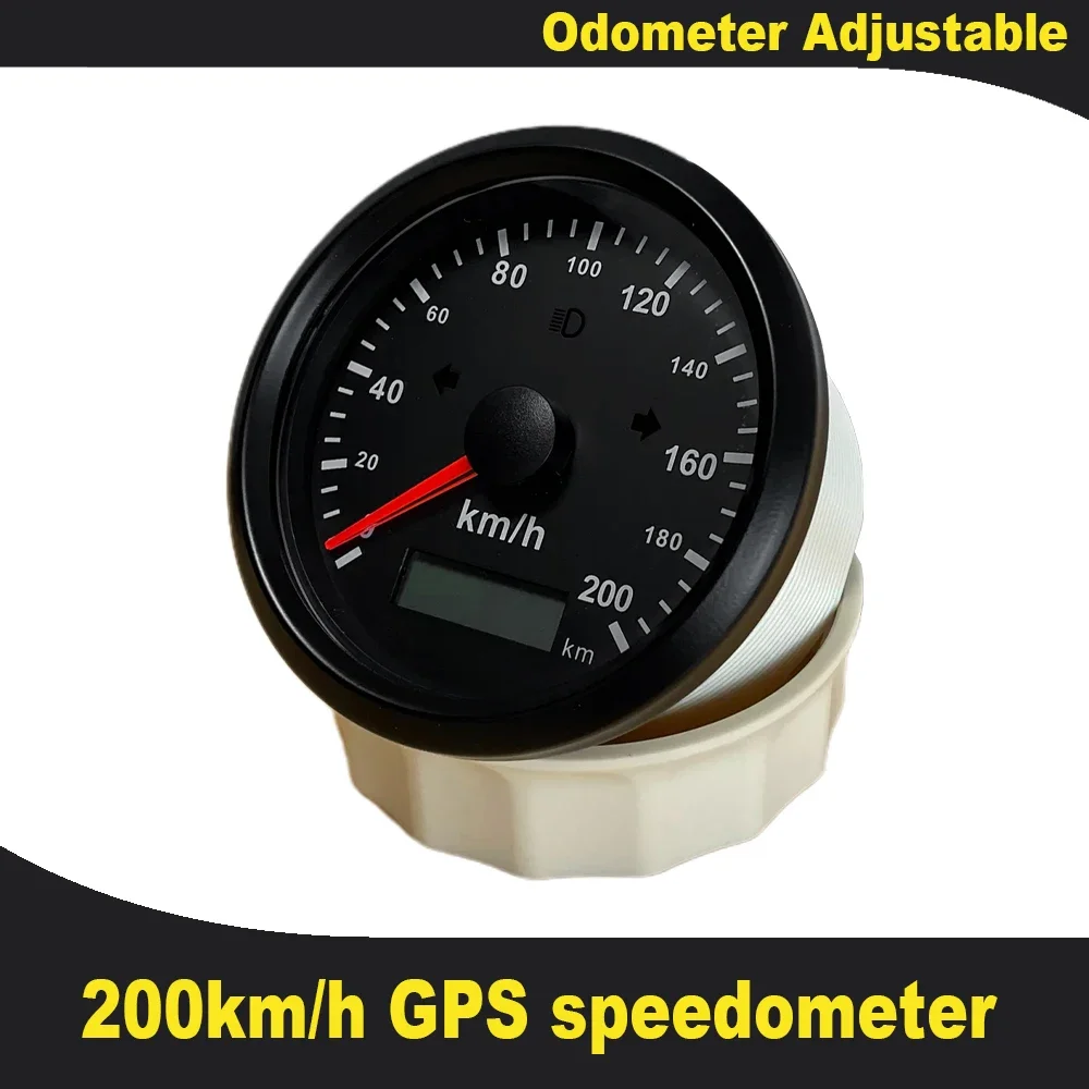 New Waterproof 85mm GPS Speedometer 125km/h 160km/h 200km/h for Car Motorcycle UTV Total Mileage Adjustable 12V 24V