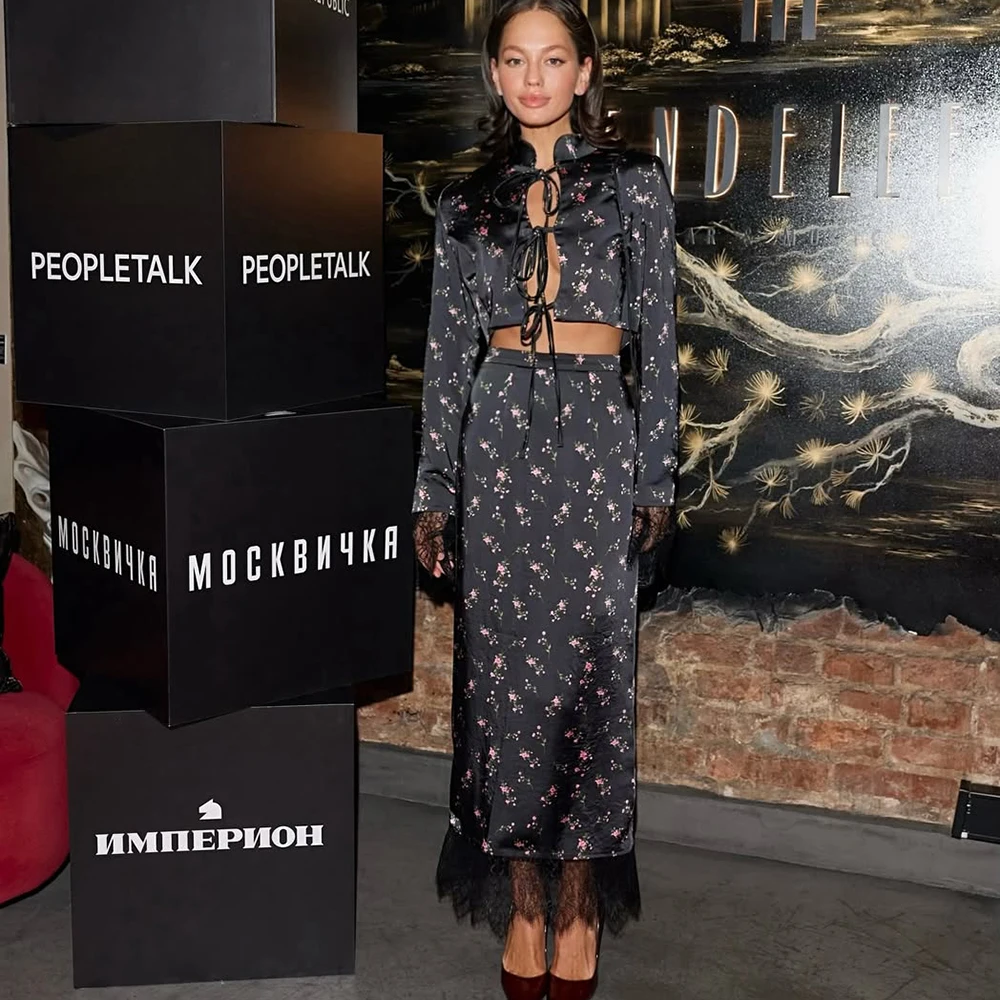 Elegant Vintage 2-Piece Dress Set for Women with Lace Details