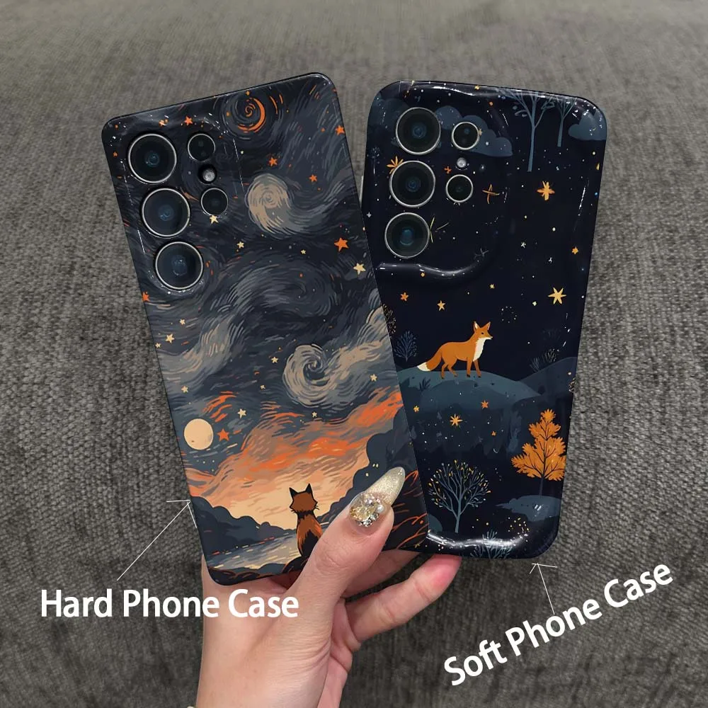 Art Fox Aesthetic For Samsung Galaxy A04 A05 A06 A11 A16 A21S A24 A25 A33 A35 A56 A73 Hard Film Phone Case