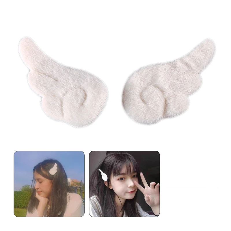 Angel Wing Hair Clips Cartoon Hair Barrette Trendy  Slip Hair Clamps Ponytail Holder Sweet Side Clip Hair Accessories