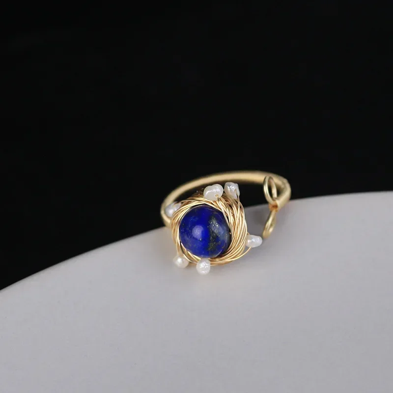 Anillo ajustable de estilo coreano hecho a mano, joyería trenzada Vintage, Ojo Azul, temperamento de niña, regalo de joyería de tendencia, nuevo