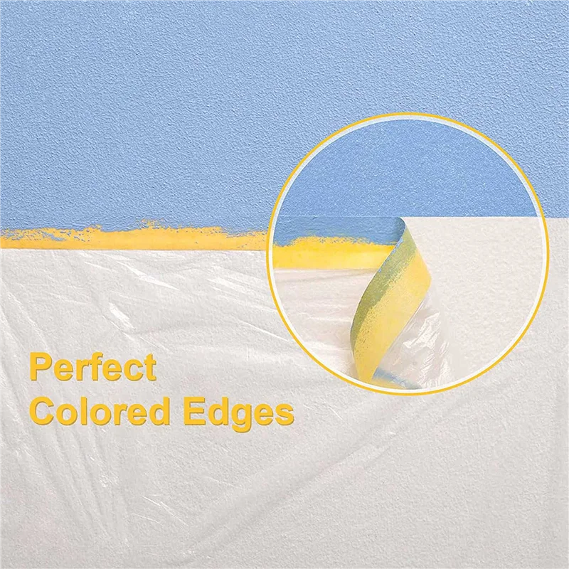 

6 рулонов пылевых листов, пластиковая малярная пленка в рулонах, драпированная маскирующая пленка с самоклеющейся лентой-A93R