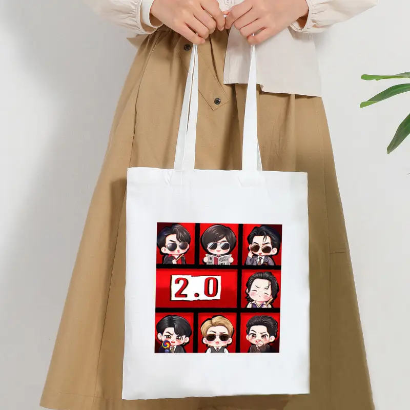 Fashion Canvas Bags Arirang World Tour 2026 Kpop Fan Gift Tote Bag Multifunctional Storage Large Capacity Handbag Shopping Bag