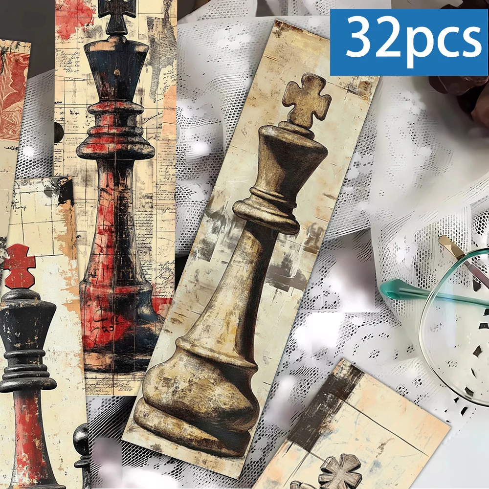 32pcs, King and Queen chessboard themed Bookmark, a loving gift for bookworms, friends, and teachers, DIY decorative page marker