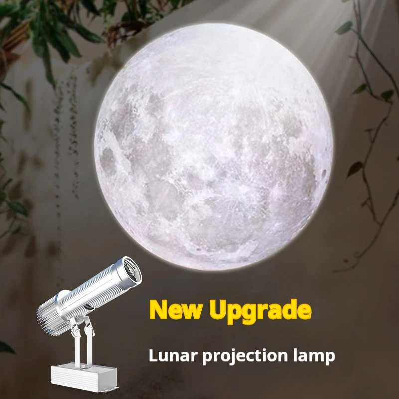 

Projector lamp logo spotlight moon text commercial store decoration door head custom pattern background wall floor