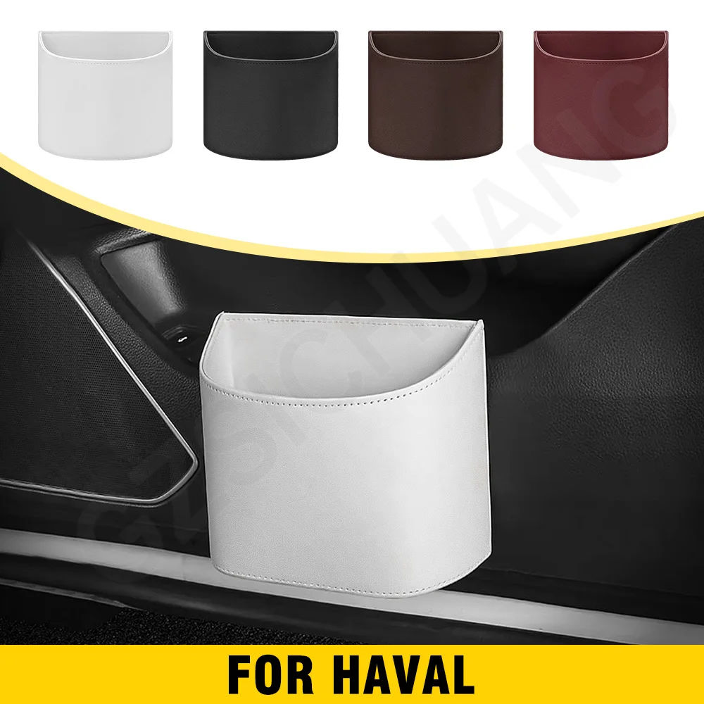 

Car Trash Can Suspended Trash Can For Haval Jolion F7 H6 F7X H2 H3 H5 H7 H8 H9 M4 Car Leather Storage Bucket Car Accessories