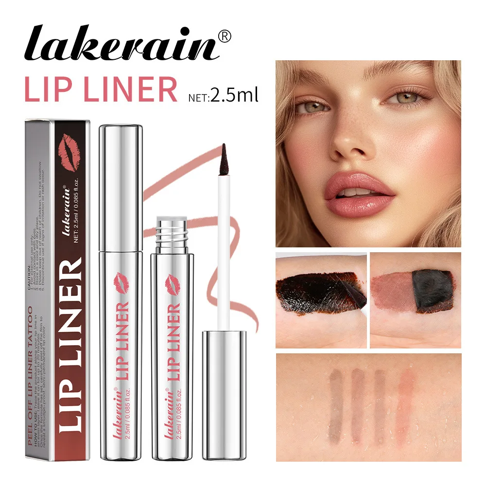 Lakerain Nuovo eyeliner a punta staccabile - Matita labbra opaca a lunga durata e facile da applicare, impermeabile per labbra definite