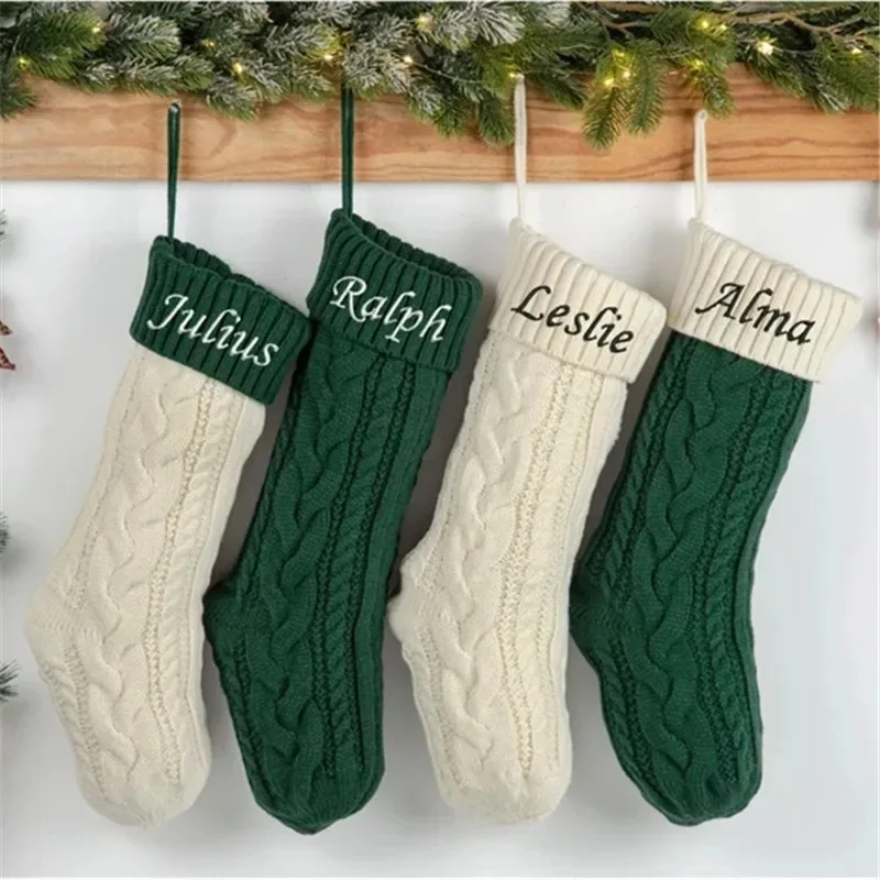 Personalized Christmas Stockings Custom Embroidered Christmas Stocking Monogram Stocking Christmas Gifts Knit Christmas Stocking