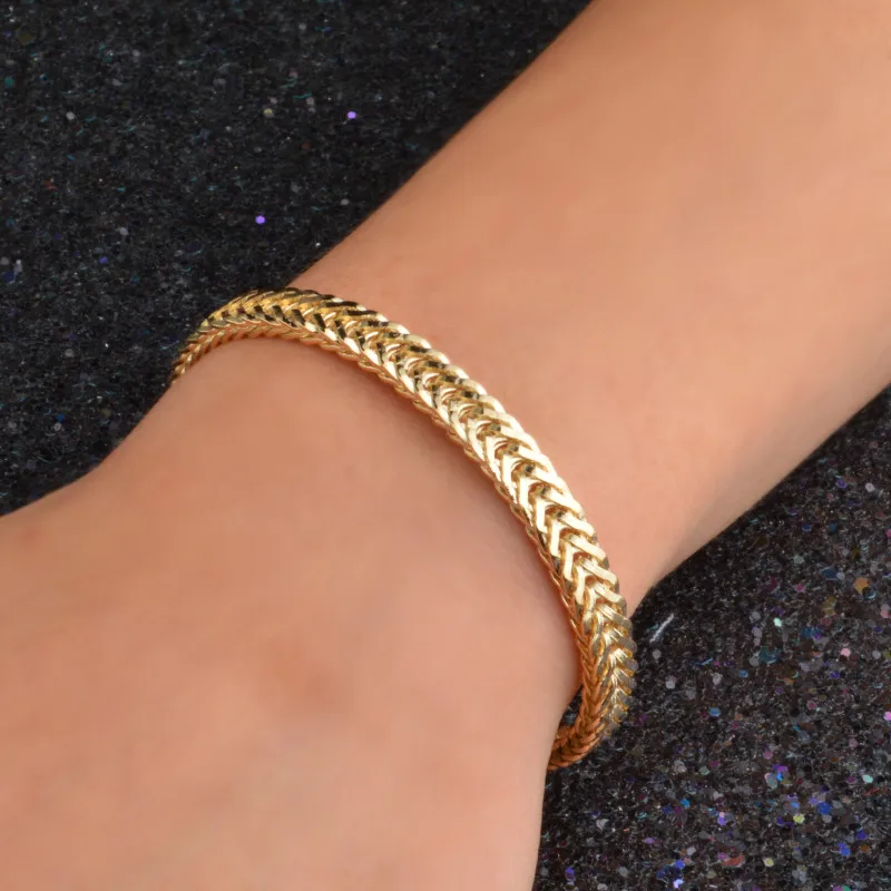 Classic Shiny 18k Gold Snake Chain Bracelet Male Female Jewelry For Daily Party Travel Best popular Fast Shipping