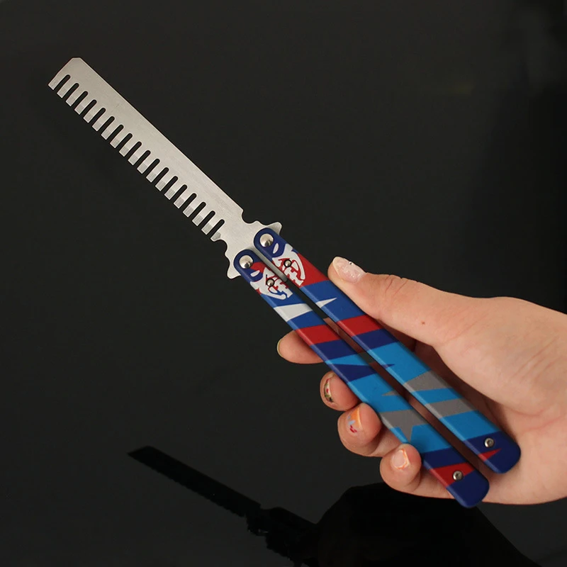 Valorant Yoru's Stylish Butterfly Comb CSGO Butterfly Training Knife Comb Hero Weapons Bakcpack Pendant Birthday Gift view 2