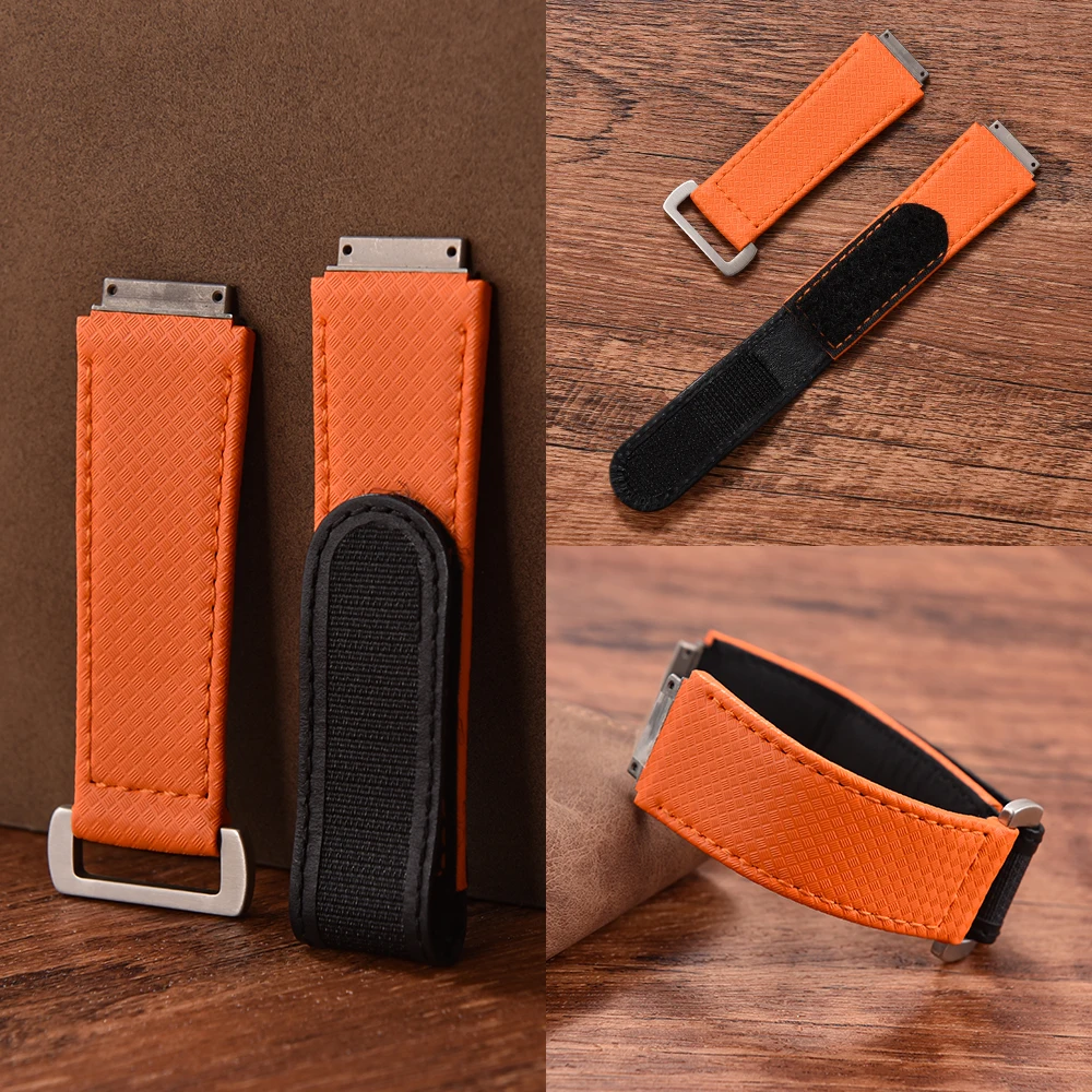 Customized FKM Watchband For Richard Watch Strap Hook and Loop Fluororubber RM011 RM67-01/02 Leather Watch Bands for Men Women