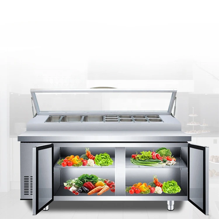 Commercial Restaurant Under Counter Refrigerators Fridge Table Prep Freezer Refrigeration Equipment Display Salad Bar Counter