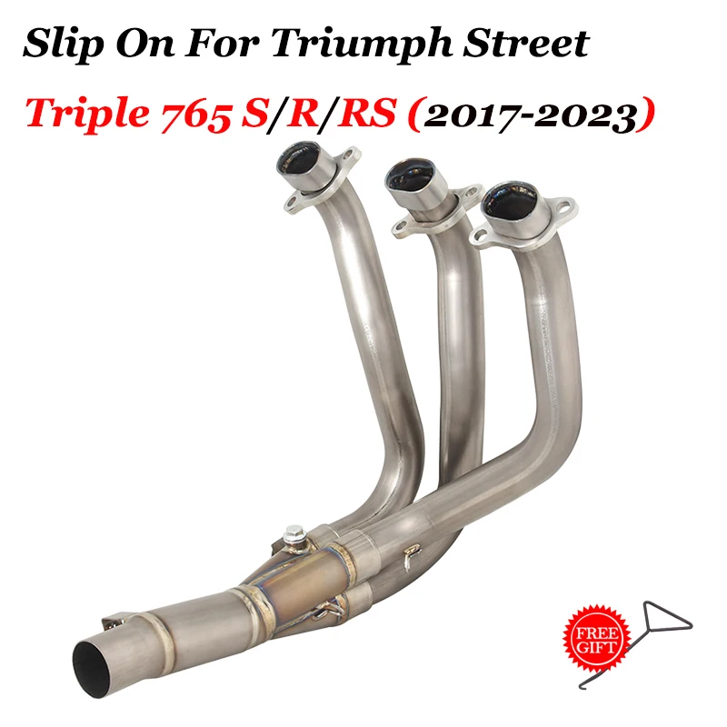 

Motorcycle Exhuatst System Header Pipe For TRIUMPH 765 Titanium Alloy Muffler Exhaust Stainless Steel Front Link Pipe Section