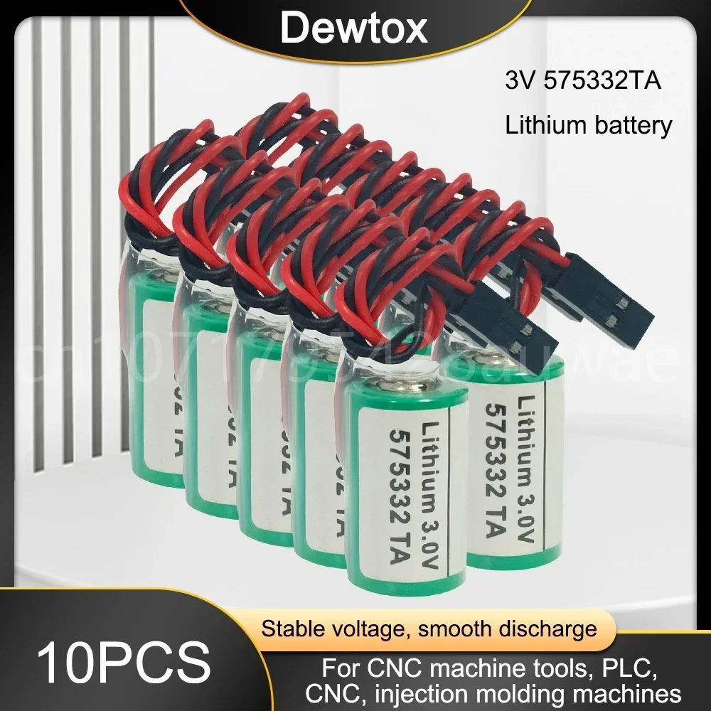 10PCS 575332TA 3V 840D 810D 6FC5247-0AA18-0AA0 3V 950mAh PLC Lithium Battery Black 2-wire Plug