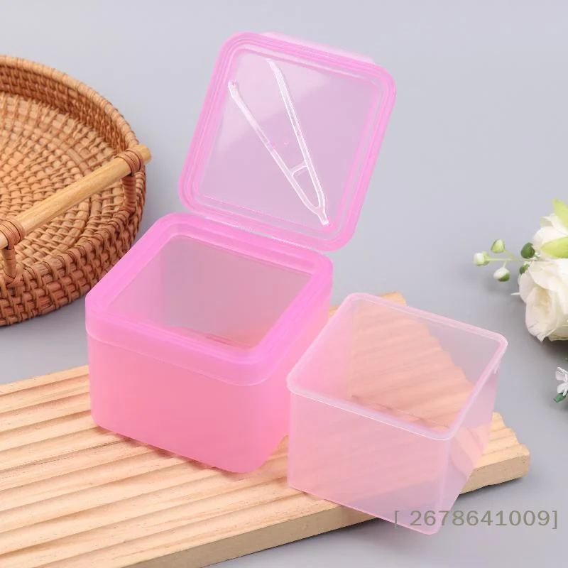 ⚑300g Double Layer Square Makeup Remover Cotton Box Flip Cover Self Matching Tweezers Cotton Pads Storage Box
