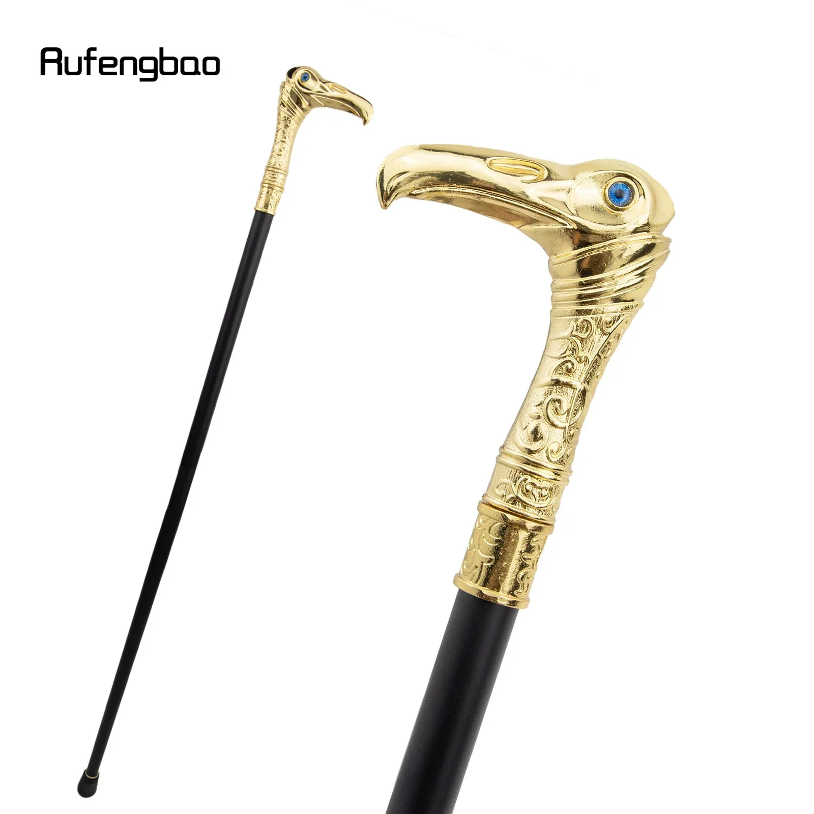 

Golden Eagle Head Luxury Single Joint Fashion Walking Stick Decorative Cospaly Party Walking Cane Halloween Crosier 93cm