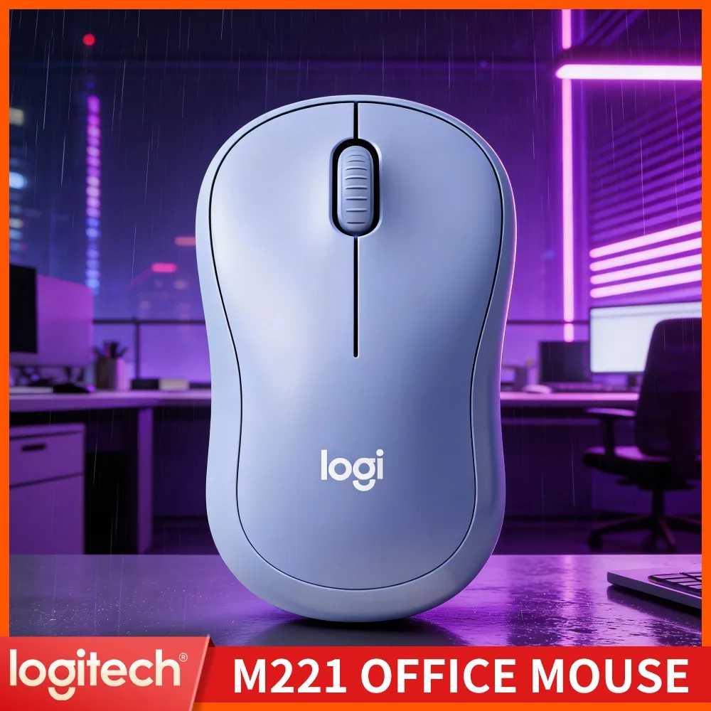 Logitech M221 2.4G Silent Mice Office Plug And Play Contoured Ergonomic Grip For Home Desktop Notebook Laptop Study Work