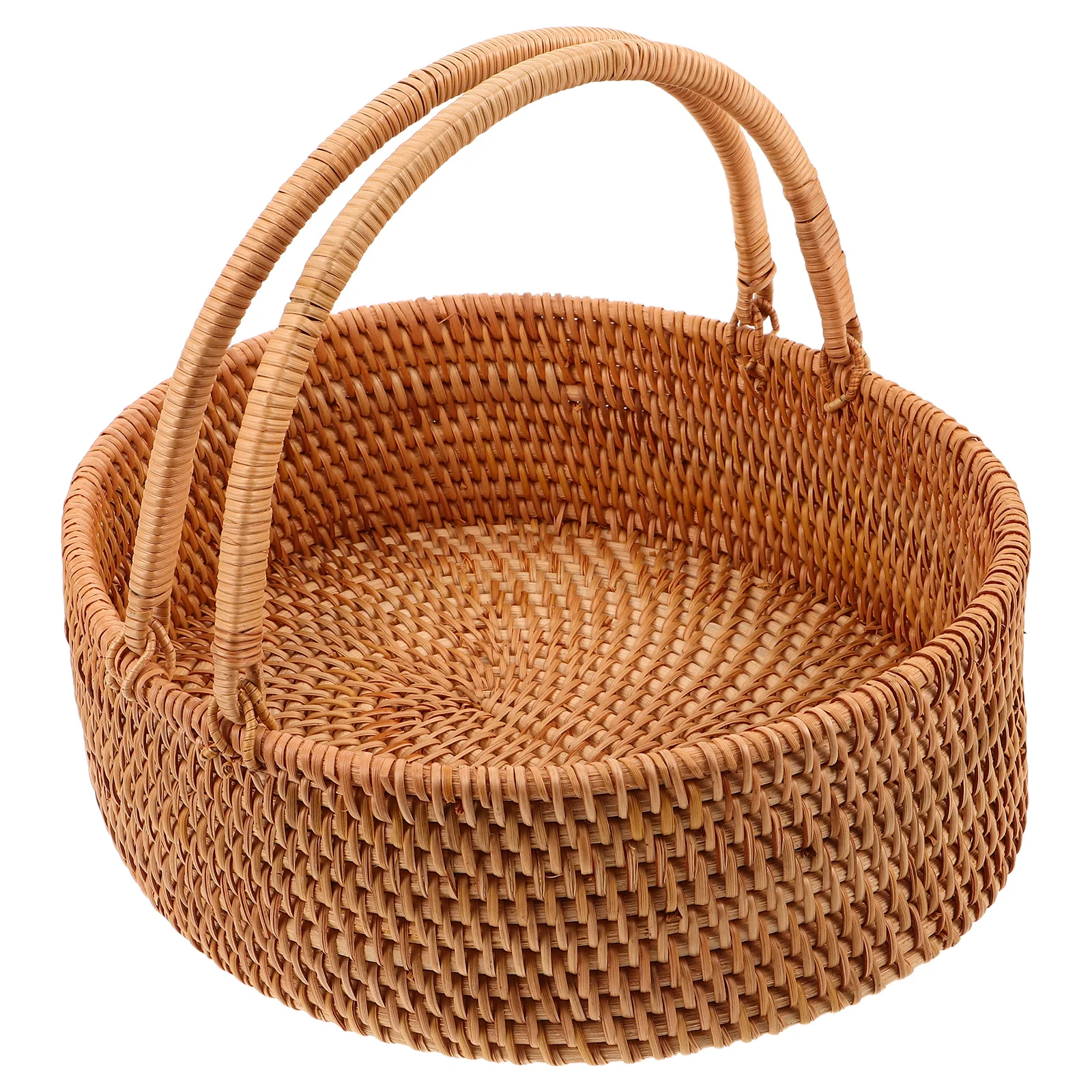 Grand panier de rangement en rotin, organisateur naturel tissé à la main pour fruits et légumes, collations, pain pique-nique voyage cuisine extérieure