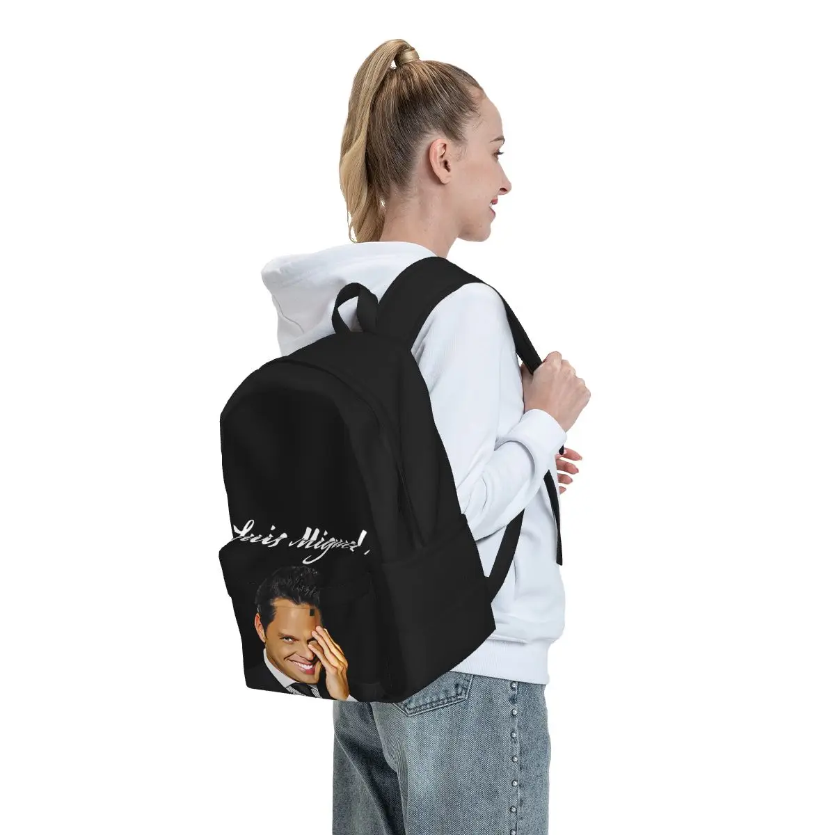 Luis Miguel Singer To Smile In Men\'s Multifunctional Laptop Backpack Business Backpack Travel Bag School Bag Handbag Male
