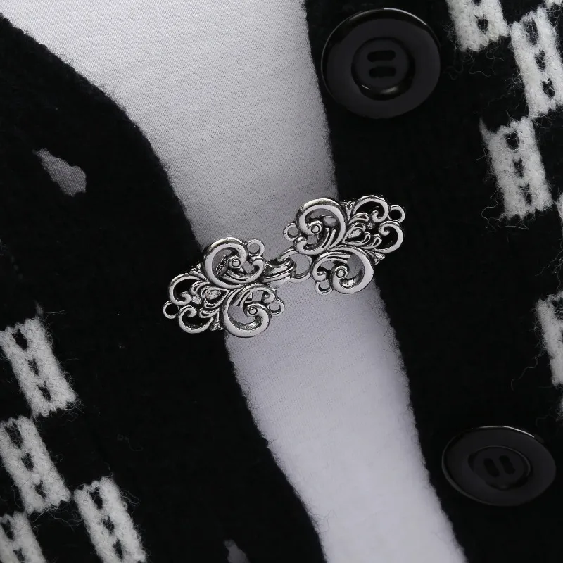 1 زوج خمر سترة كليب مع وشاح حريري سترة زر قميص طوق كليب مكافحة زلة شعاع كليب ضيق بروش الديكور