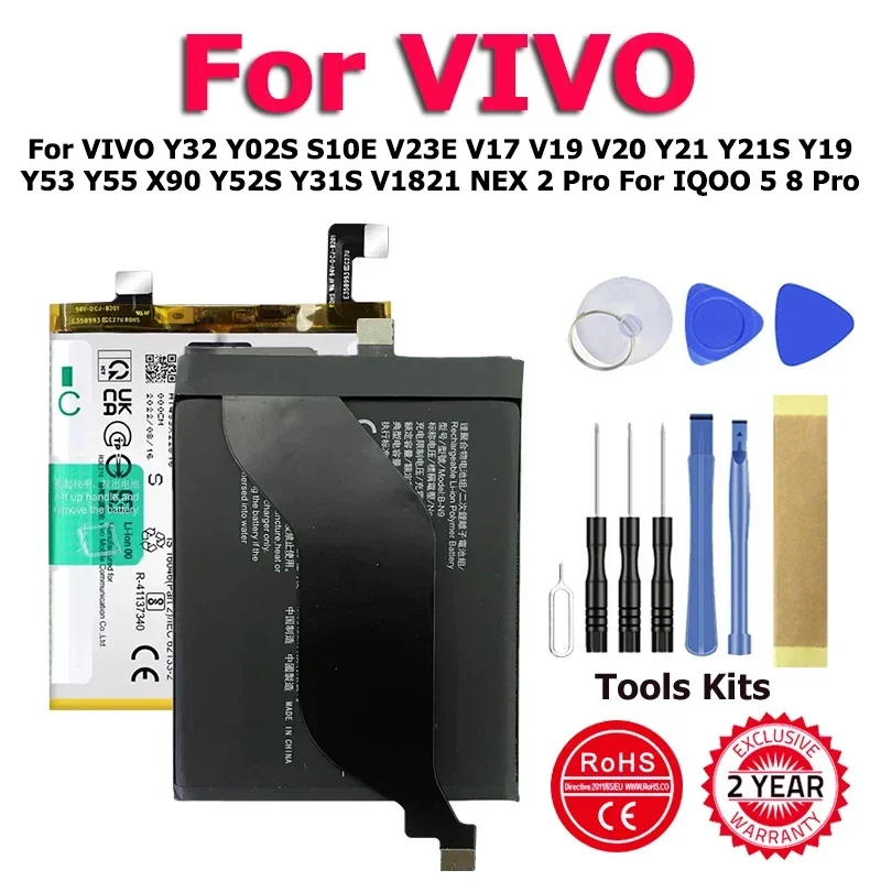 

B-R5 B-S0 Battery For VIVO Y32 Y02S S10E V23E V17 V19 Y21S Y19 V20 Y21 Y53 Y55 X90 Y52S Y31S V1821 NEX 2 Pro For IQOO 5 8 Pro