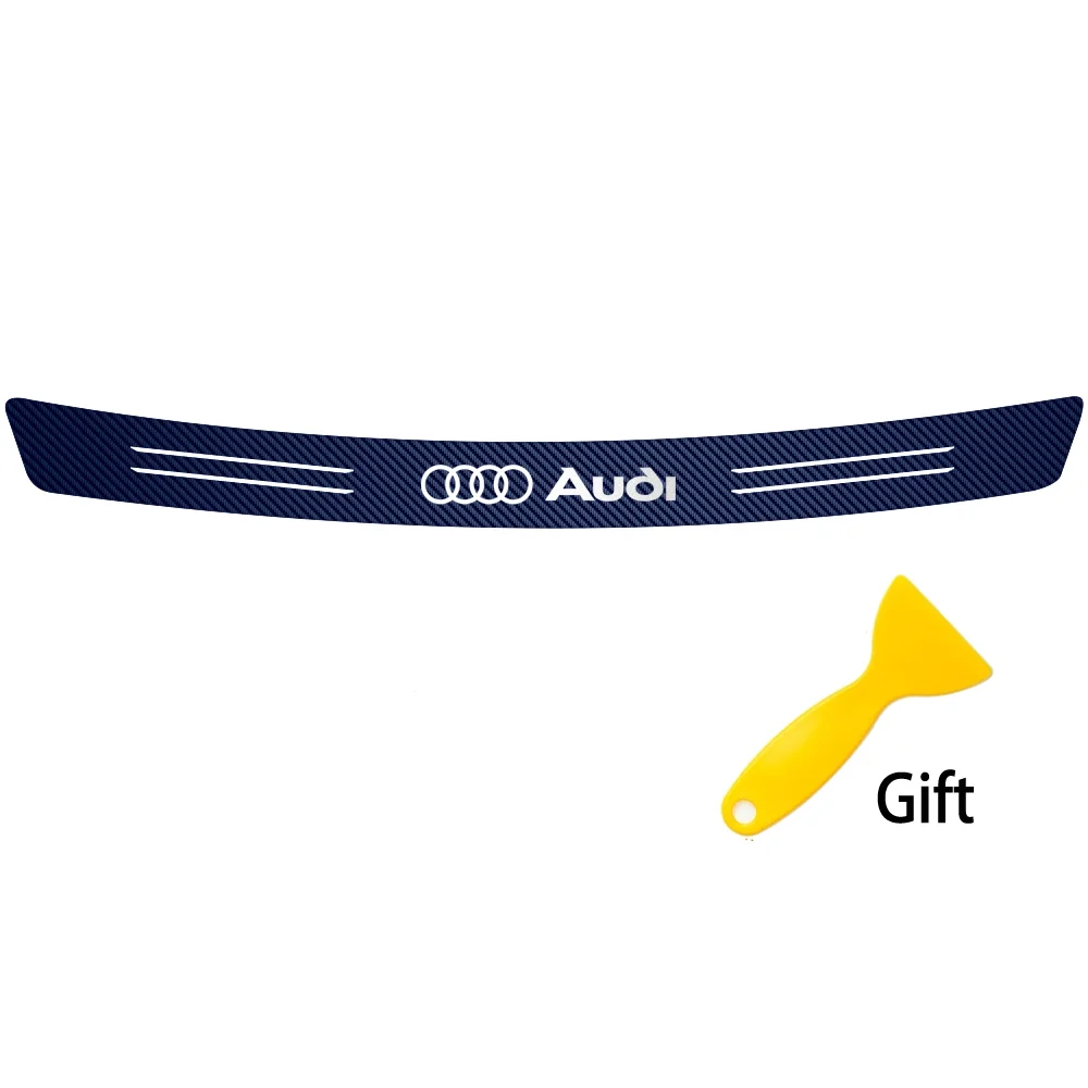 Kohlefaser Auto Heckklappen-Stoßstangenschutz Aufkleber Emblem Dekor für Audi Quattro A3 A4 B8 8P B9 Q3 Q5 Q7 A1 A6 RS Zubehör