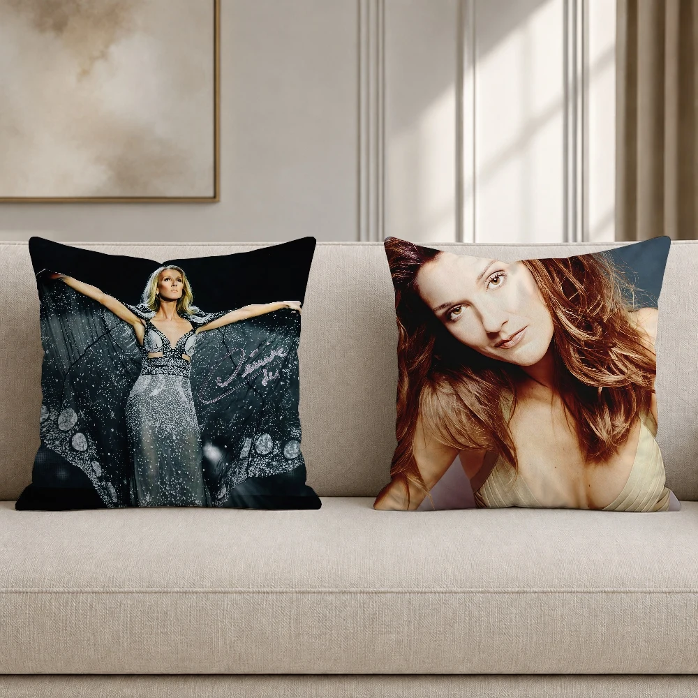 Singer C-Celine Dion Pillow Case Plush Pillow Cases Home Decoration Pillow Cover for Sofa Bed Chair Living Room