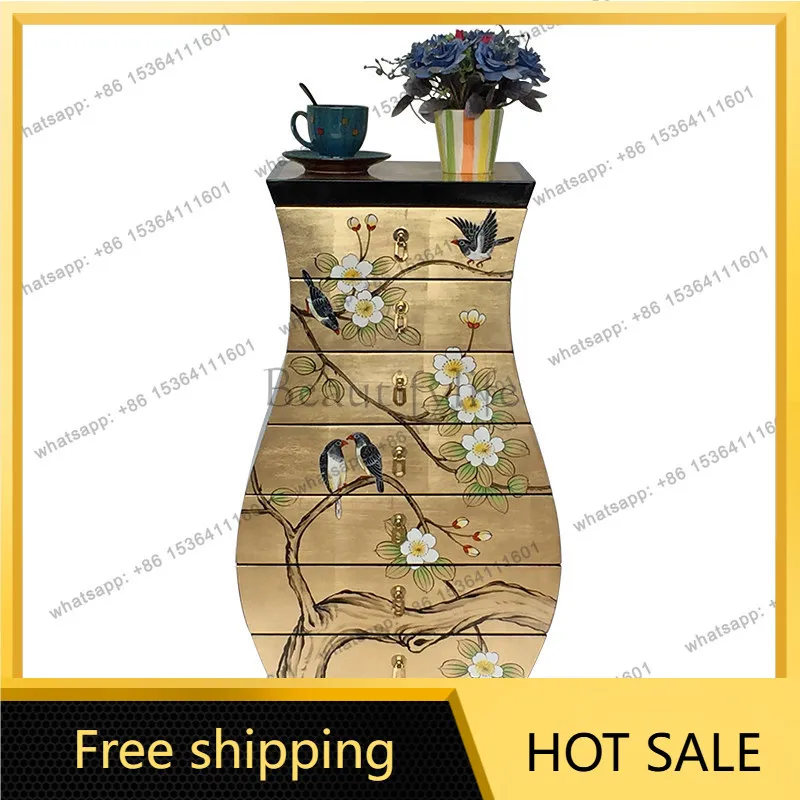 XX. New Chinese foyer, porch cabinet, living room, American drawer rack