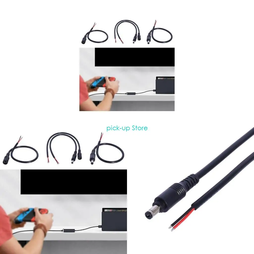 

Q5WA 5.5x2.1mm Power Supply Cable with Rotating Lock for Monitors, LED Lighting, and Speakers, 18AWG, 30cm