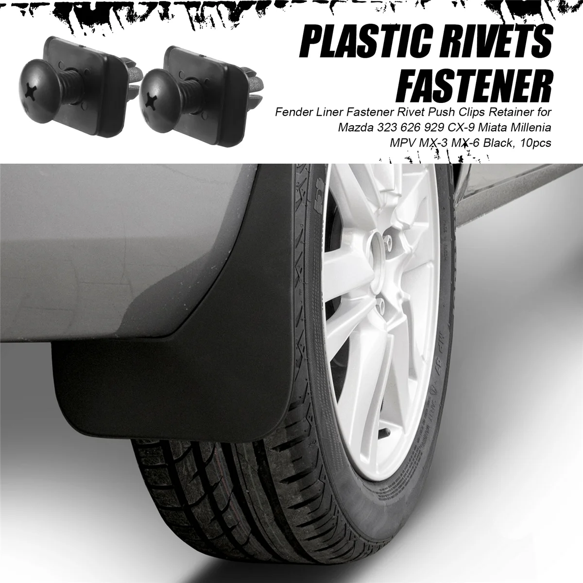 펜더 라이너 패스너 리벳 푸시 클립 리테이너, 마쓰다 323 626 929 CX-9 Miata Millenia MPV MX-3 MX-6 블랙, 10 개