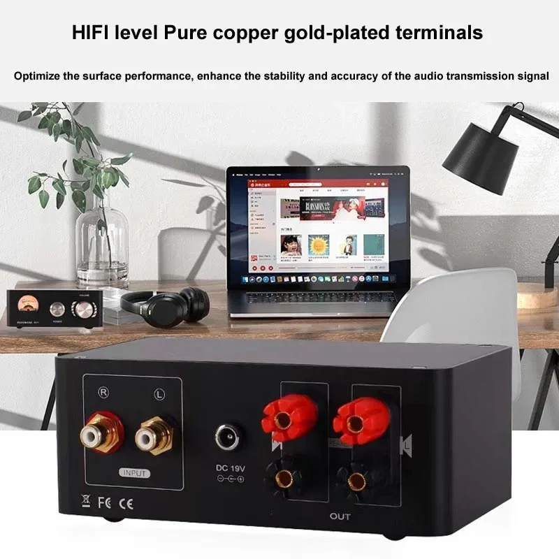 HIFI مكبر كهربائي 80 واط * 2 عالية الطاقة MA12070 + NE5532 Op Amp العمارة المزدوج دائرة متوازنة مضخم الصوت المدمج في VU متر