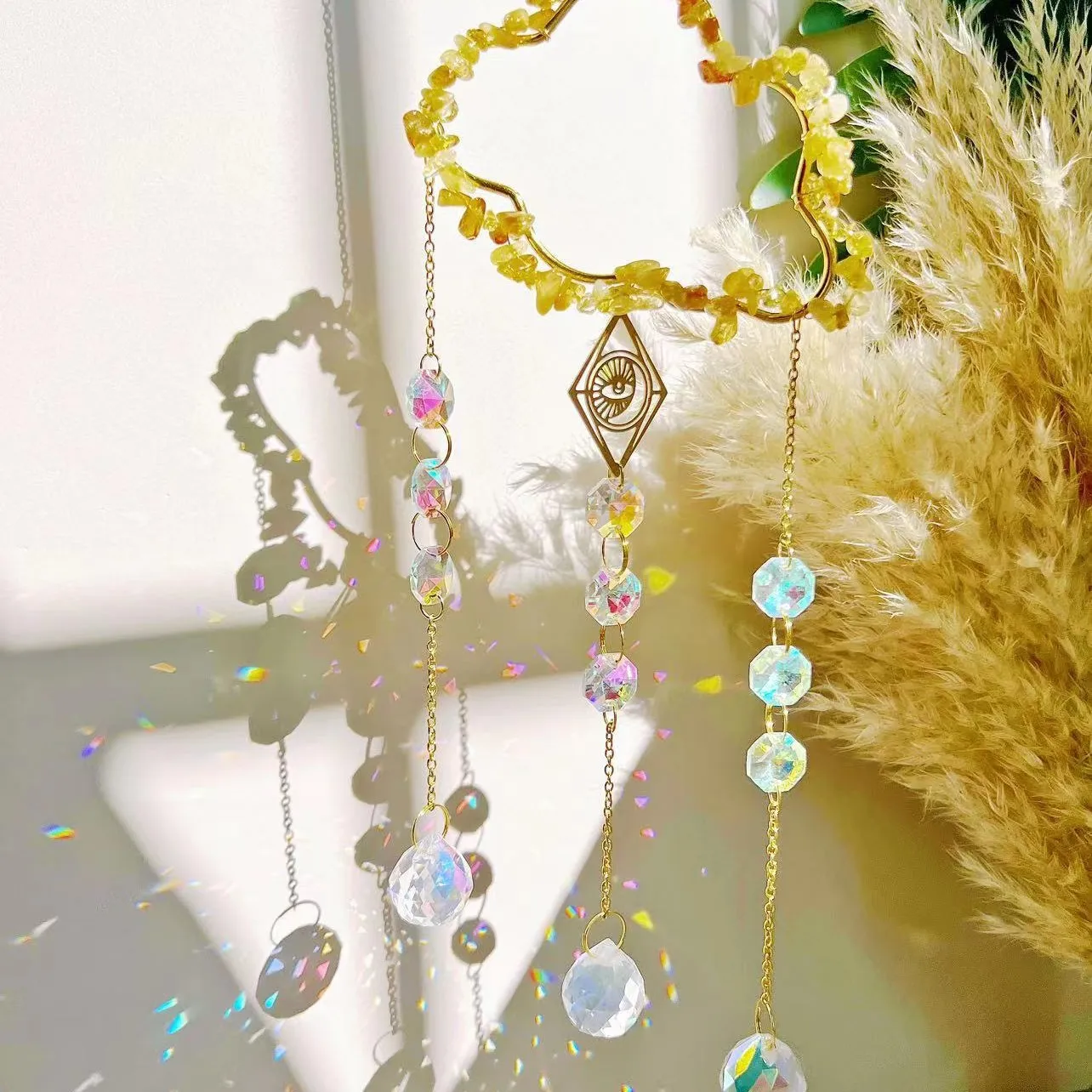 Crystal Decorative Pendant Window Outdoor Light Gathering Cloud Natural Amethyst