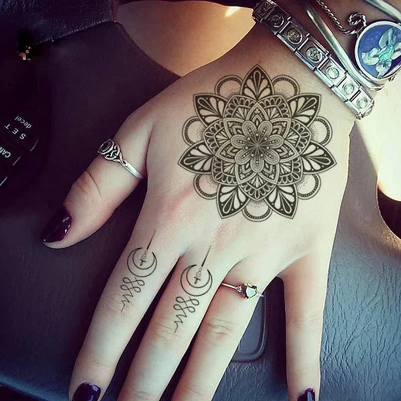 Tatuaje de Henna temporal a prueba de agua, pegatina Sexy de 6 meses para mujeres desnudas, tatuajes falsos, accesorios de Festival de largo tiempo,