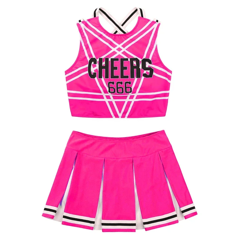 Damen Cheerleading Kostüm sexy Dessous Cosplay Schulmädchen Uniform Cheerleader Outfits Ernte Tank Top mit Mini Falten rock