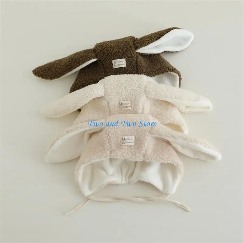 

HX6F Rabbits Ear Infant Hat With Thick Plush Hat Perfect For Cold Weather Headwear For Boys And Girls