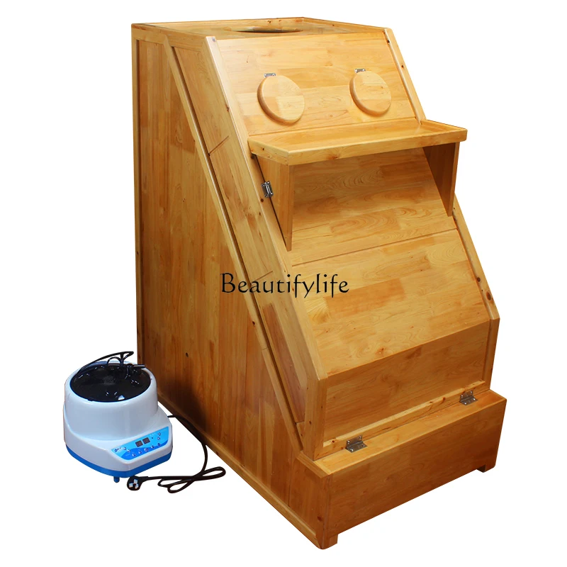 Steaming Box Whole Body Household Steaming Room Beauty Salon Medicine Steaming Bin Wooden Detoxification