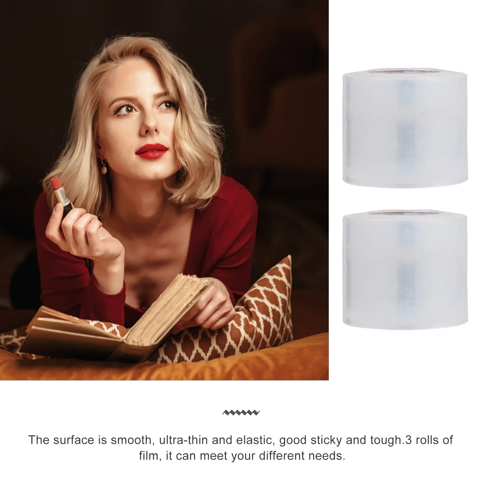 3-rollen wegwerp lipfolie transparante plastic folie wenkbrauw beschermende rekbare make-up film verzorgingsaccessoires plastic folie